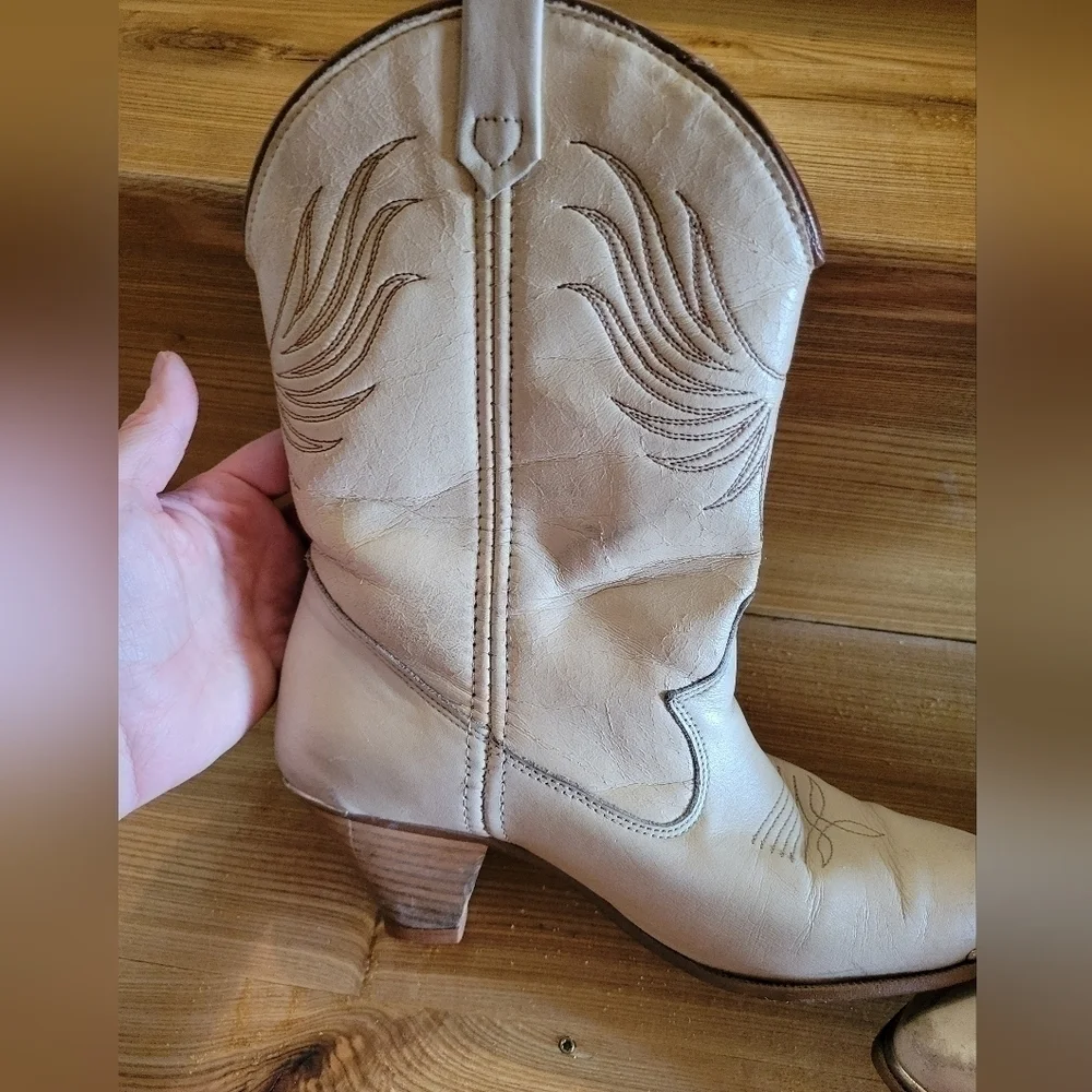 Dingo Vintage 80's ivory boot womens size 6.5 - Picture 13 of 16